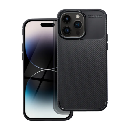iPhone 14 Pro Max Fekete Carbon Szilikon Tok
