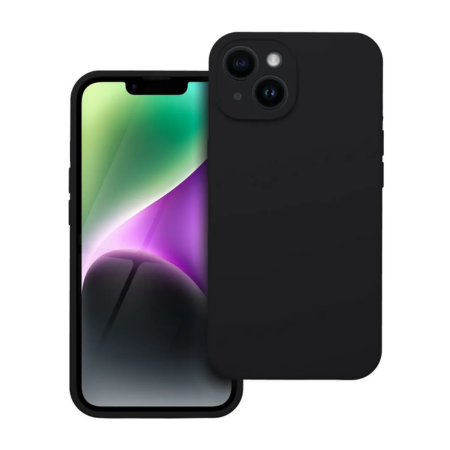 iPhone 14 Fekete Kameravédős 2mm Szilikon Tok