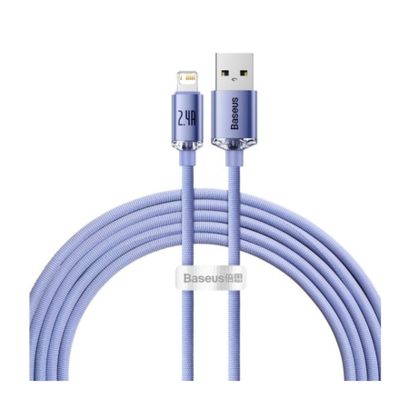 BASEUS kábel 1,2 M USB A Lightning 2.4A Crystal Shine