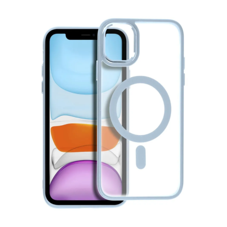 iPhone 11 Átlátszó-Kék Magsafe Tok