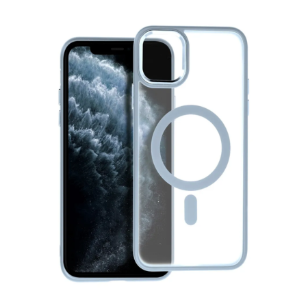 iPhone 11 Pro Max Átlátszó-Kék Magsafe Tok