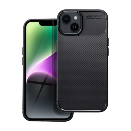 iPhone 14 Fekete Carbon Szilikon Tok