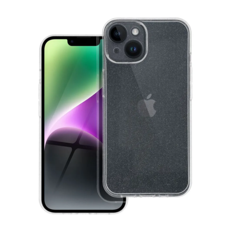 iPhone 14 Csillogós Átlátszó Szilikon Tok