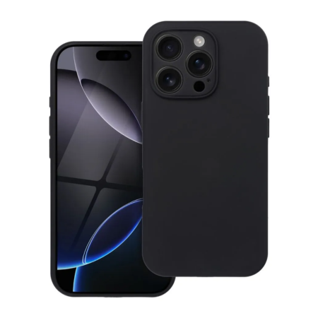 iPhone 15 Pro Fekete Kameravédős Szilikon Tok