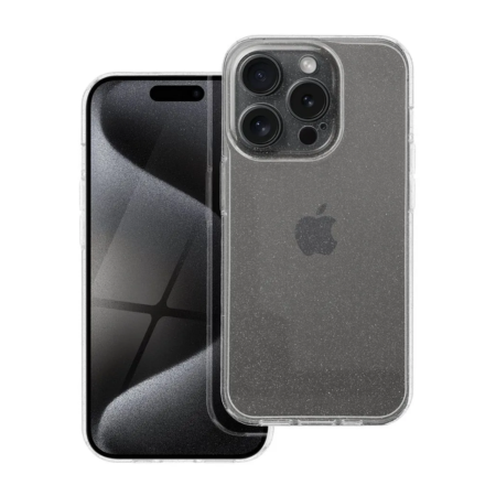 iPhone 15 Pro Átlátszó-Csillogós Szilikon Tok