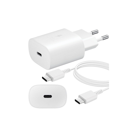 Samsung gyári USB hálózati töltő adapter Type-C 25W + C-C Kábel