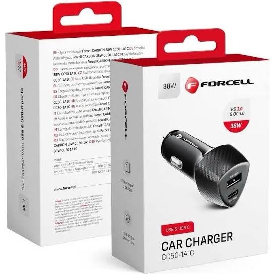 Forcell 38W (USB A + USB C) Szivargyújtó